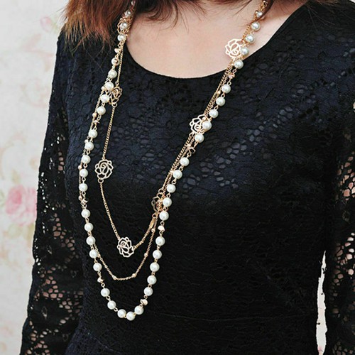 Collana donna lunga - donna, perle