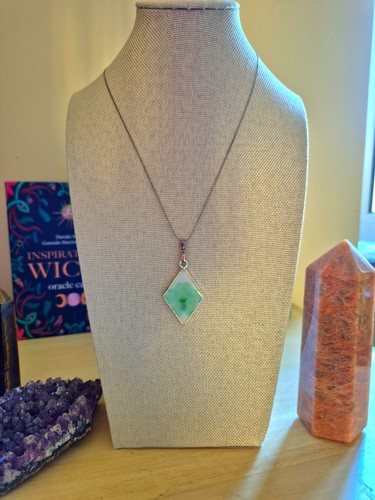 Collana con fiore - con, verde