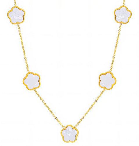 Collana fiore placcata oro 18k - collana,