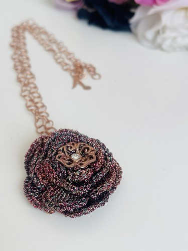 Collana fiore viola con - collana, 🌺