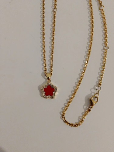 Collana fiore rosso