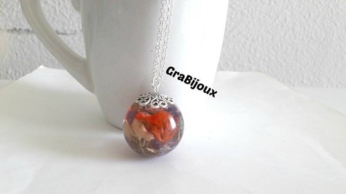 Collana resina ciondolo sfera
