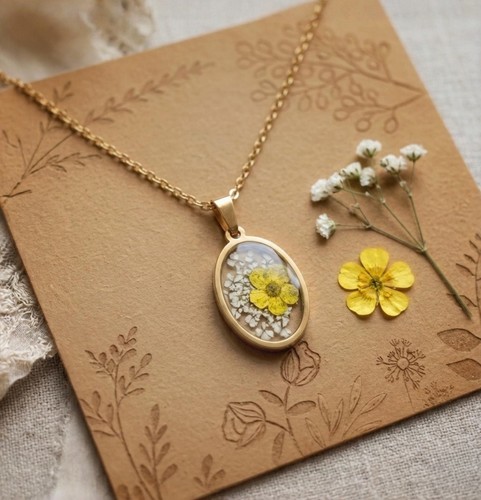 Collana fiore vero - collana,