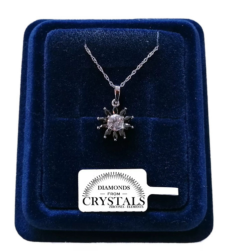Collana fiore nero catenina - collana,