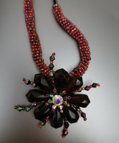 Collana ecopelle perline - collana, in