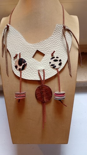 Collana donna pelle cordino - pelle,