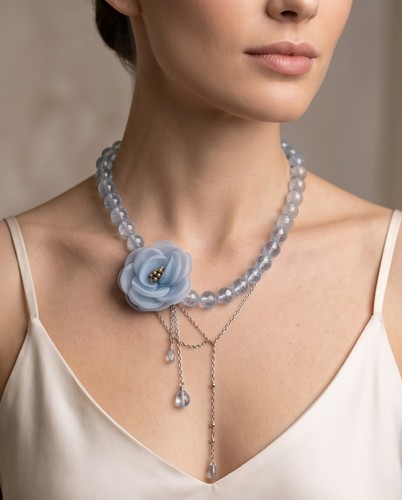 Collana fiore azzurro - , e