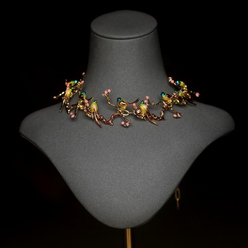 Collana choker uccello ramo - choker,