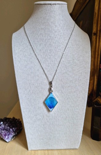 Collana con fiore - , azzurro