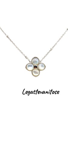 Collana con fiore - collana, quadrifoglio