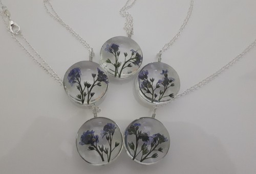 Pendente collana fiore vero - collana,