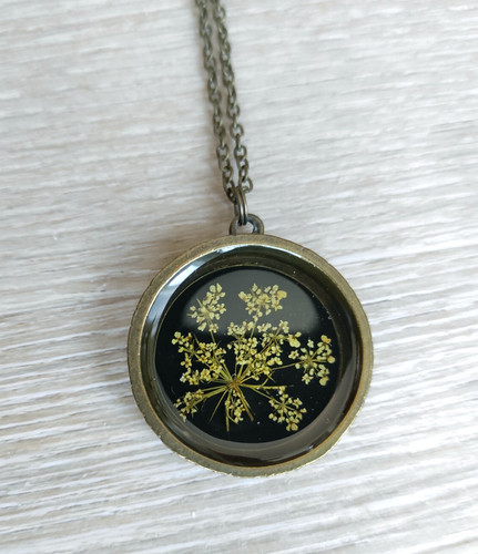 Collana resina con fiori - collana, in